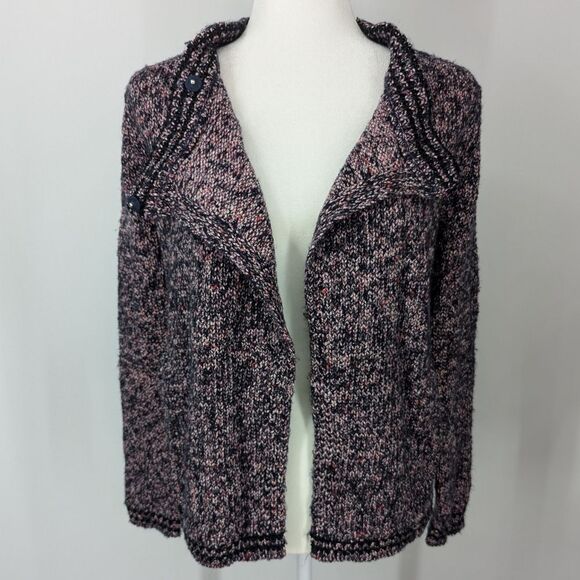 Scotch & Soda R'Belle Girl's Purple Wool Asymmetric Sweater Cardigan Jacket 14 - Picture 6 of 8